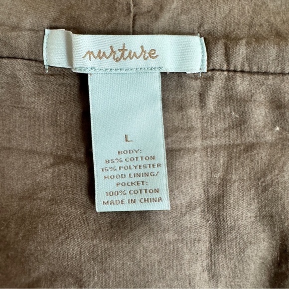 Nurture Gray ONe Button Long Sleeve Hooded Jacket Womens Size L Pockets - Picture 13 of 14